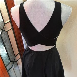 Red hollister open back skater dress